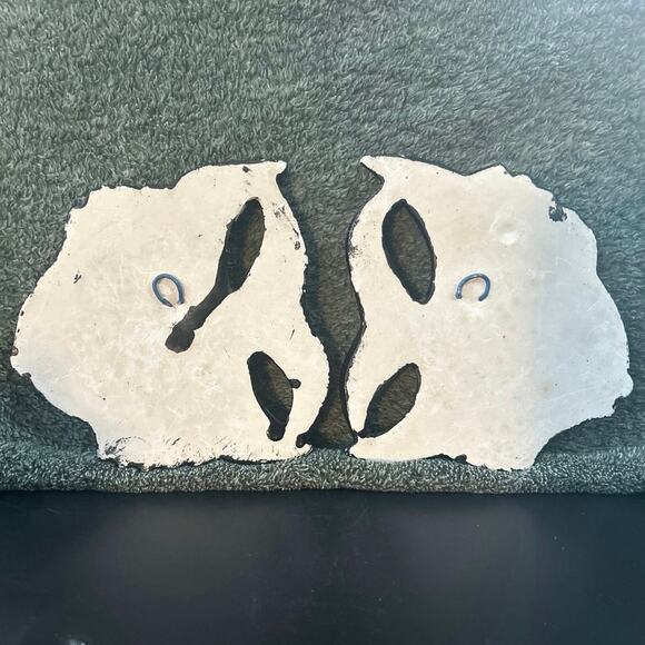 1954 Miller Studios Chalkware Kissing Fish Plaster Black and Sparkly MCM - Picture 6 of 14